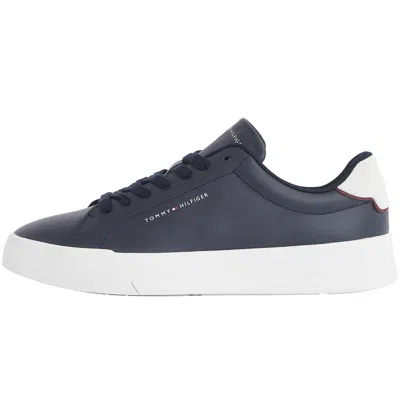 Tommy Hilfiger Leather Sneakers In Blue