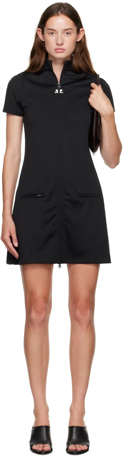 Courrèges Mini Dress Interlock Tracksuit In Black
