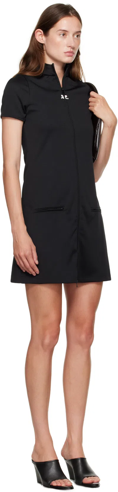 Courrèges Mini Dress Interlock Tracksuit In Black