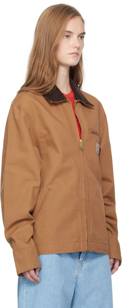 Carhartt Og Detroit Zip-up Jacket In Brown