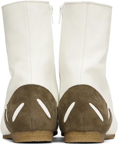 Stefan Cooke Off-white Slash Heel Boxer Sneakers In White