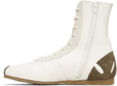 Stefan Cooke Off-white Slash Heel Boxer Sneakers In White