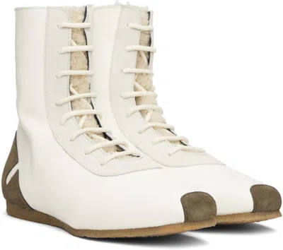 Stefan Cooke Off-white Slash Heel Boxer Sneakers In White