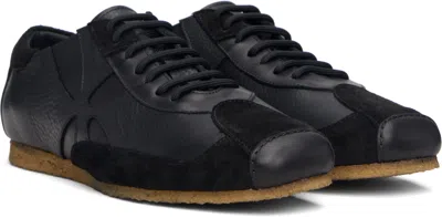 Stefan Cooke Black Slashed Trainer Sneakers In Black