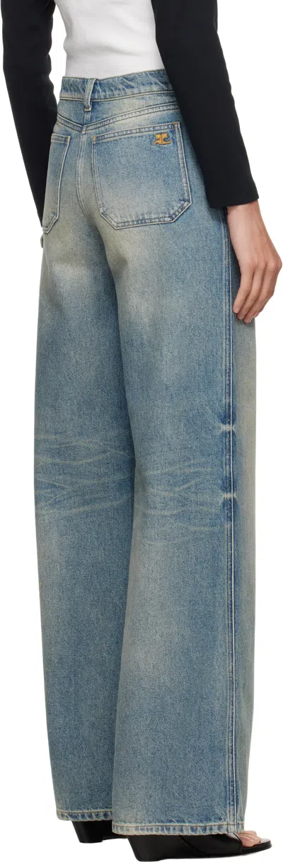 Courrèges Blue Hammer Baggy Jeans In Blue
