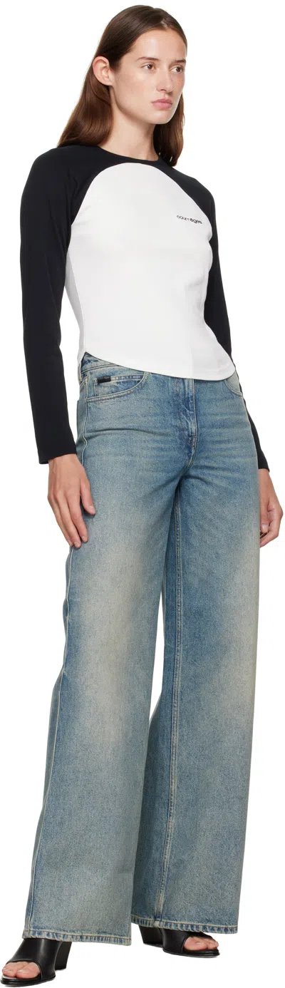 Courrèges Blue Hammer Baggy Jeans In Blue