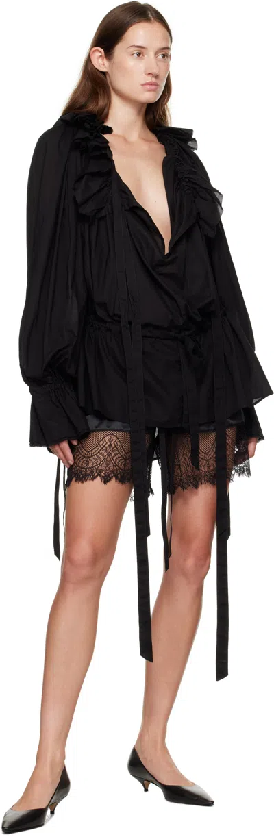 Ann Demeulemeester Vere Micro Boxer With Lace In Black