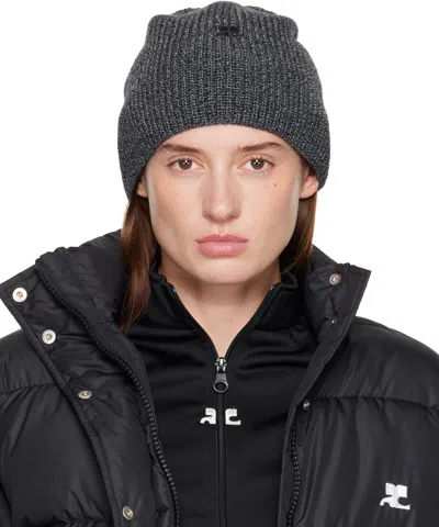 Courrèges Gray Ac Light Wool Beanie In Gray