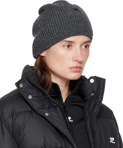 Courrèges Gray Ac Light Wool Beanie In Gray
