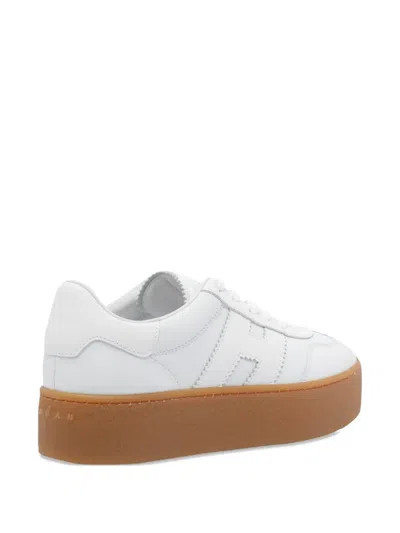 Hogan Stylish Leather Sneakers Platform Sole In White