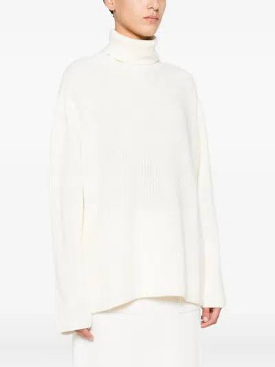 P.a.r.o.s.h High-neck Ribbed Sweater In White