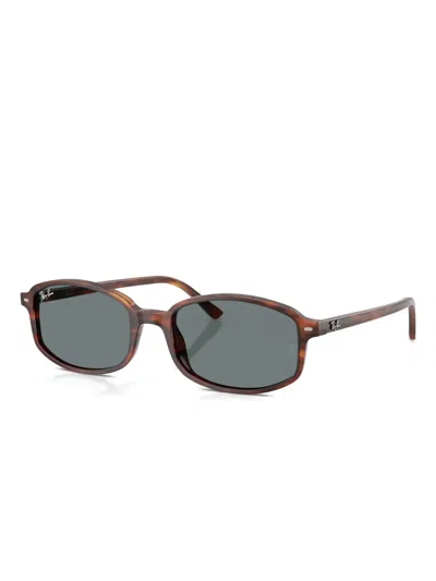 Ray Ban Sam Rectangle-frame Sunglasses In Brown