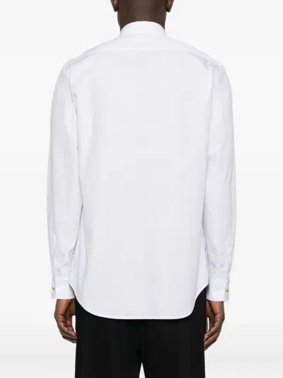 Paul Smith White Stripe 'field Flowers' Print Shirt In White