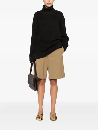 P.a.r.o.s.h High-neck Ribbed Sweater In Black