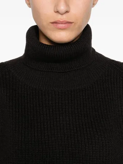 P.a.r.o.s.h High-neck Ribbed Sweater In Black