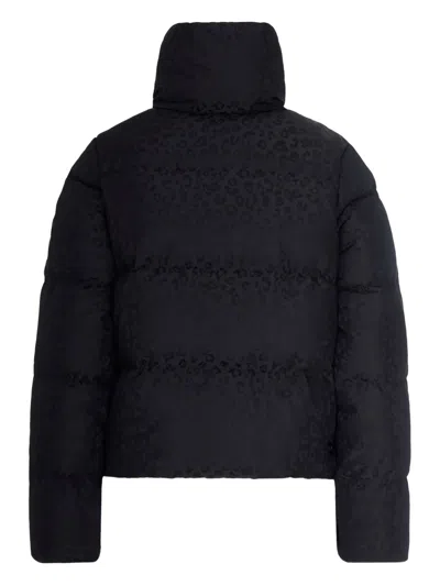 Colmar Animal Print Down Jacket With Maxi Collar Black In Black