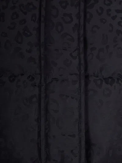 Colmar Animal Print Down Jacket With Maxi Collar Black In Black