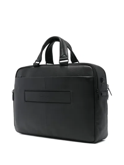 Piquadro Double-handle Briefcase In Black