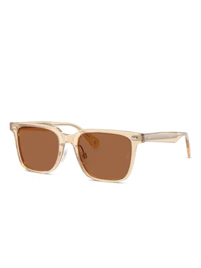 Oliver Peoples 52mm Rectangular Polarized Sunglasses In Brown