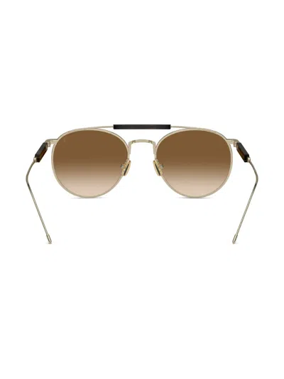 Brunello Cucinelli Bc2004st Round-frame Sunglasses In Gold