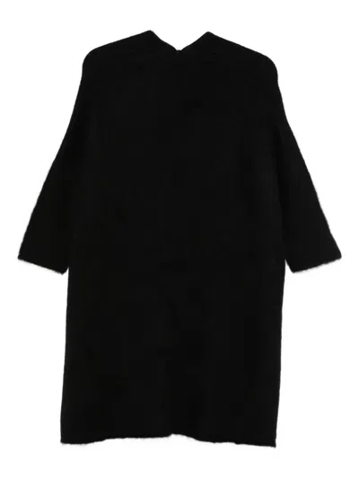 Bruno Manetti Brushed-finish Open-front Coat In Black