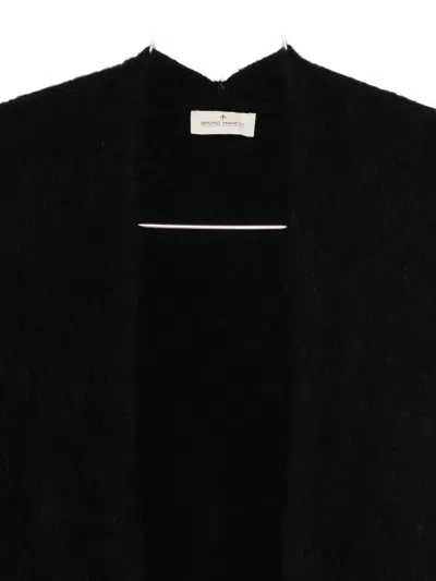 Bruno Manetti Brushed-finish Open-front Coat In Black