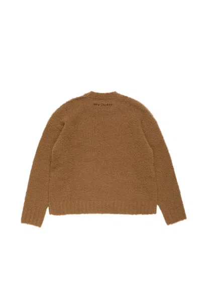 Acne Studios Teddy Animation Crewneck Sweater Khaki Beige In Brown
