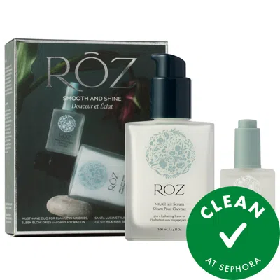 Roz Smooth & Shine Hair Oil & Serum Gift Set In Transparent