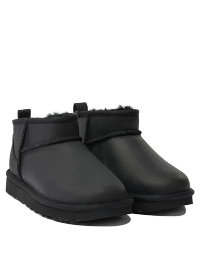 Ugg Classic Ultra Mini 1116109-blk Women's 8 Black Suede Sheepskin Boots Khd2428 In Black