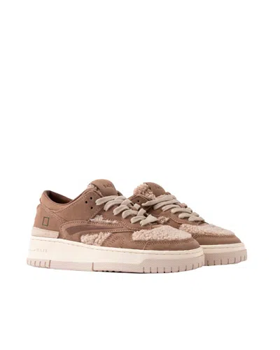 Date Beige Teddy Torneo Sneakers In Multi