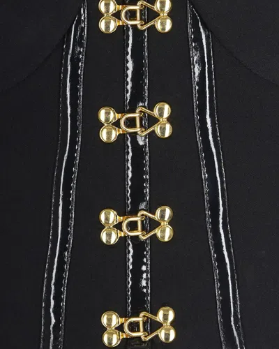 Elisabetta Franchi Top In Neoprene Con Dettagli Corsetto Nero In Black