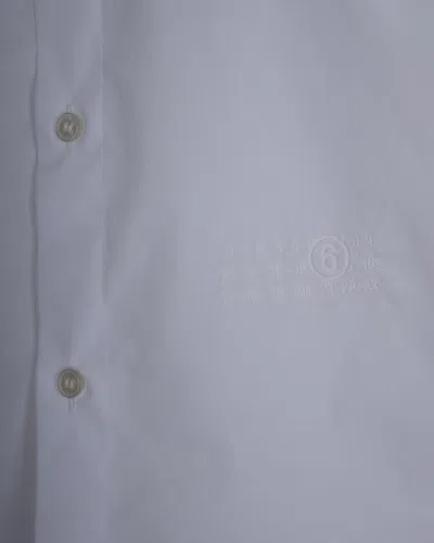 Mm6 Maison Margiela Boxy White Shirt With Avant-garde Extended Panel In White