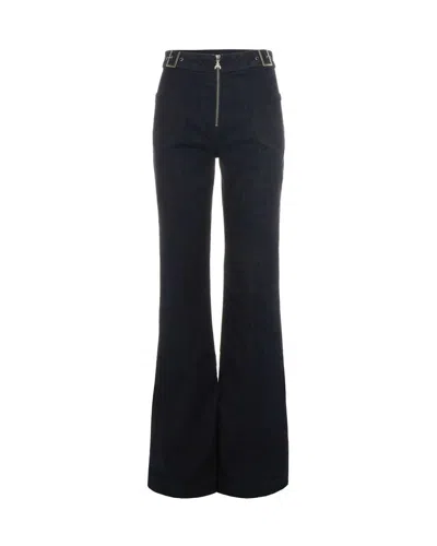 Patrizia Pepe Belted Flared Trousers In Pink