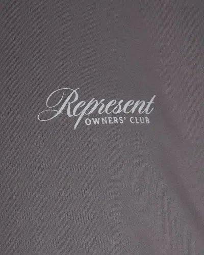 Represent Grey Crewneck T-shirt With Logo Lettering On The Front And Maxi Logo Print On The Rear In Cotton Man In Gray