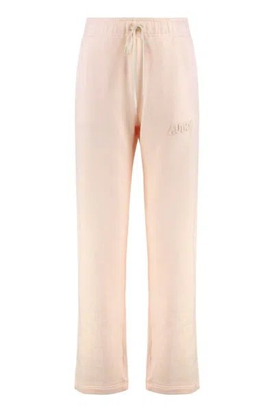 Autry Track Pants In Cotton With Logo In Pink