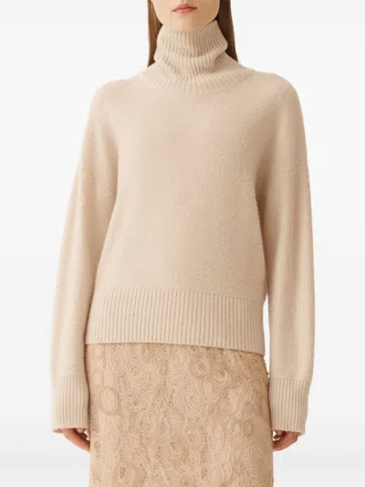 Fabiana Filippi Sequin-embellished Turtleneck Sweater In Yellow