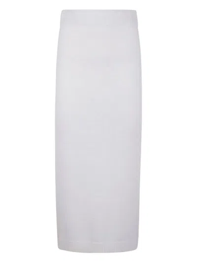 Twinset Ribbed Knit Skirt In White