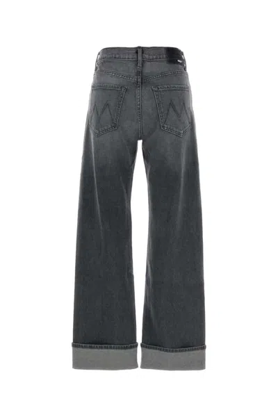 Mother Womens Moshpit Memories The Dodger Skimp Cuff Straight-leg Denim Jeans In Gray