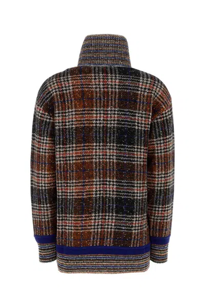 Missoni High-neck Sweater With Check Pattern In Multi