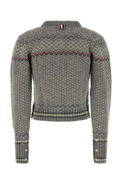 Thom Browne Embroidered Wool Blend Cardigan In Multi