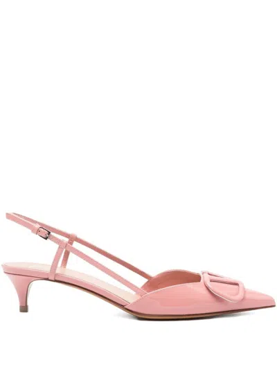 Valentino 40mm Sling-back Vlogo Pumps In Pink