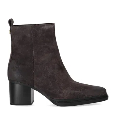 Michael Kors Lex Bootie High Heels Ankle Boots In Brown Suede In Brown