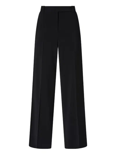 Pinko Palazzo Pants With Satin Details In Black