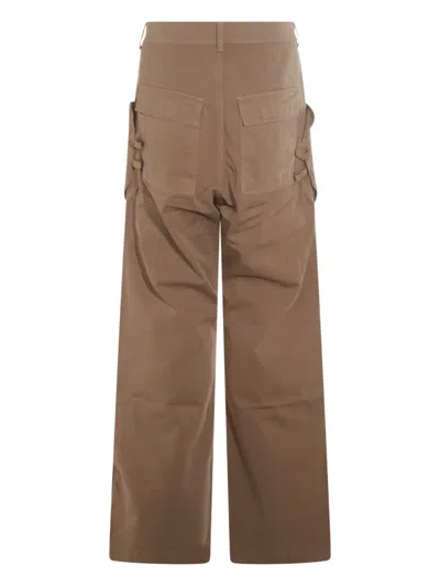 Rick Owens Drkshdw Stefan Wide Leg Cargo Pants In Brown