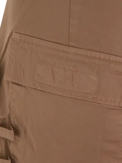 Rick Owens Drkshdw Stefan Wide Leg Cargo Pants In Brown