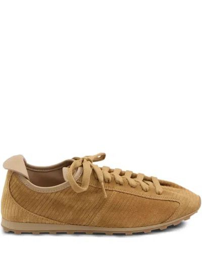 Jacquemus Les Tennis Sneakers In Soft Crocodile-embossed Suede In Brown
