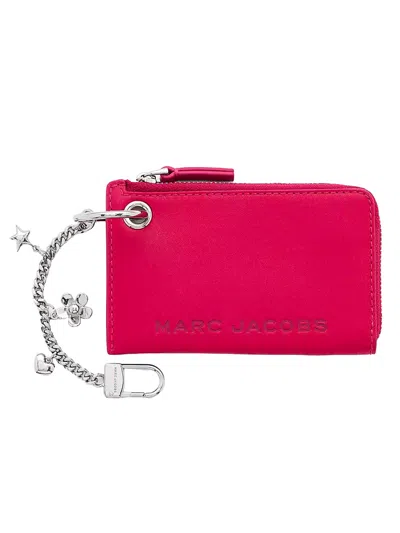 Marc Jacobs Zip Wallet With Keyring And Metal Charm In Multi