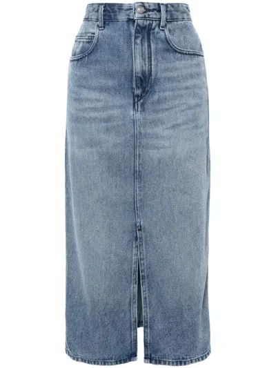 Isabel Marant Blue Tilauria Midi Denim Skirt In Blue