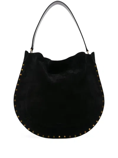 Isabel Marant Black Midnight Oskan Soft Zip Shoulder Bag In Black