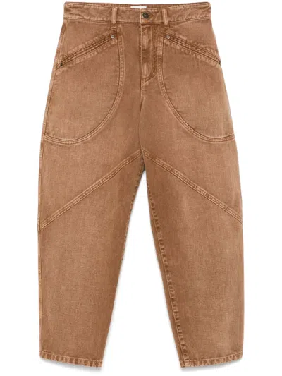 Isabel Marant Tailored Trousers Contrast Stitching In Brown